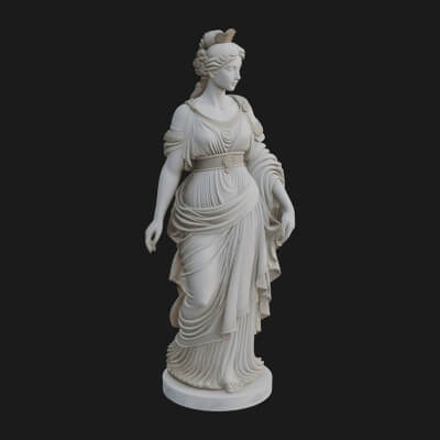 Draped Greek Maiden Statue Design 5 3D Print Model