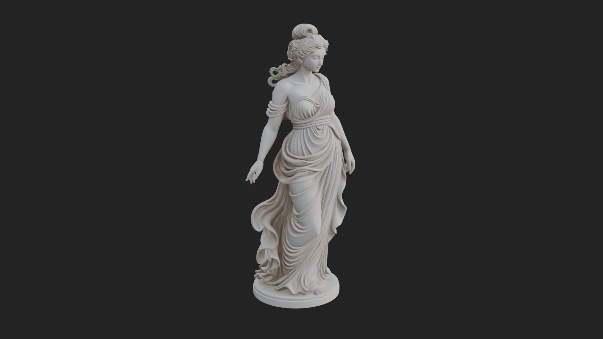 Draped Greek Maiden Statue Design 9 3D Print Model 3D Model