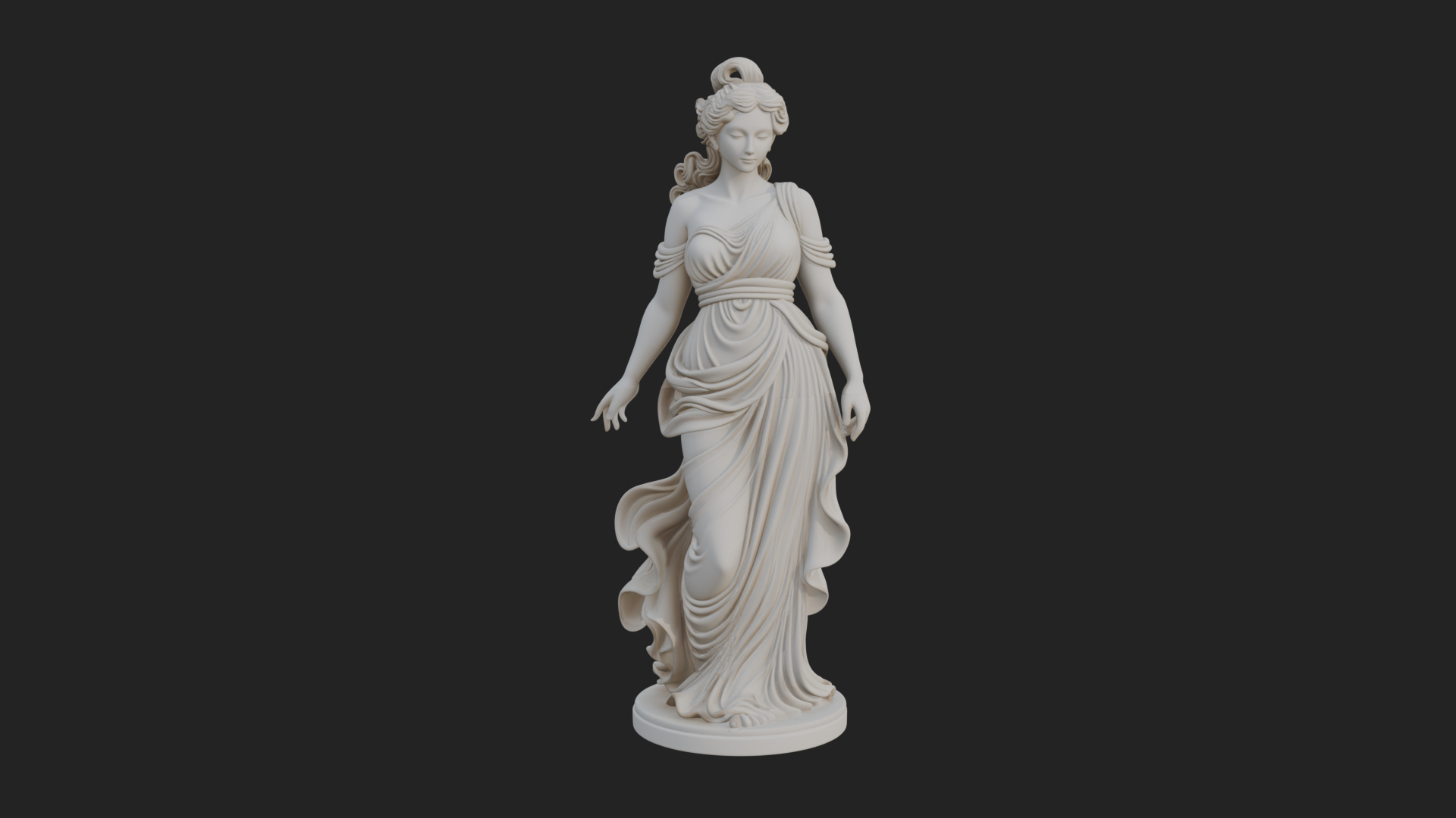 Draped Greek Maiden Statue Design 9 3D Print Model 3D Model