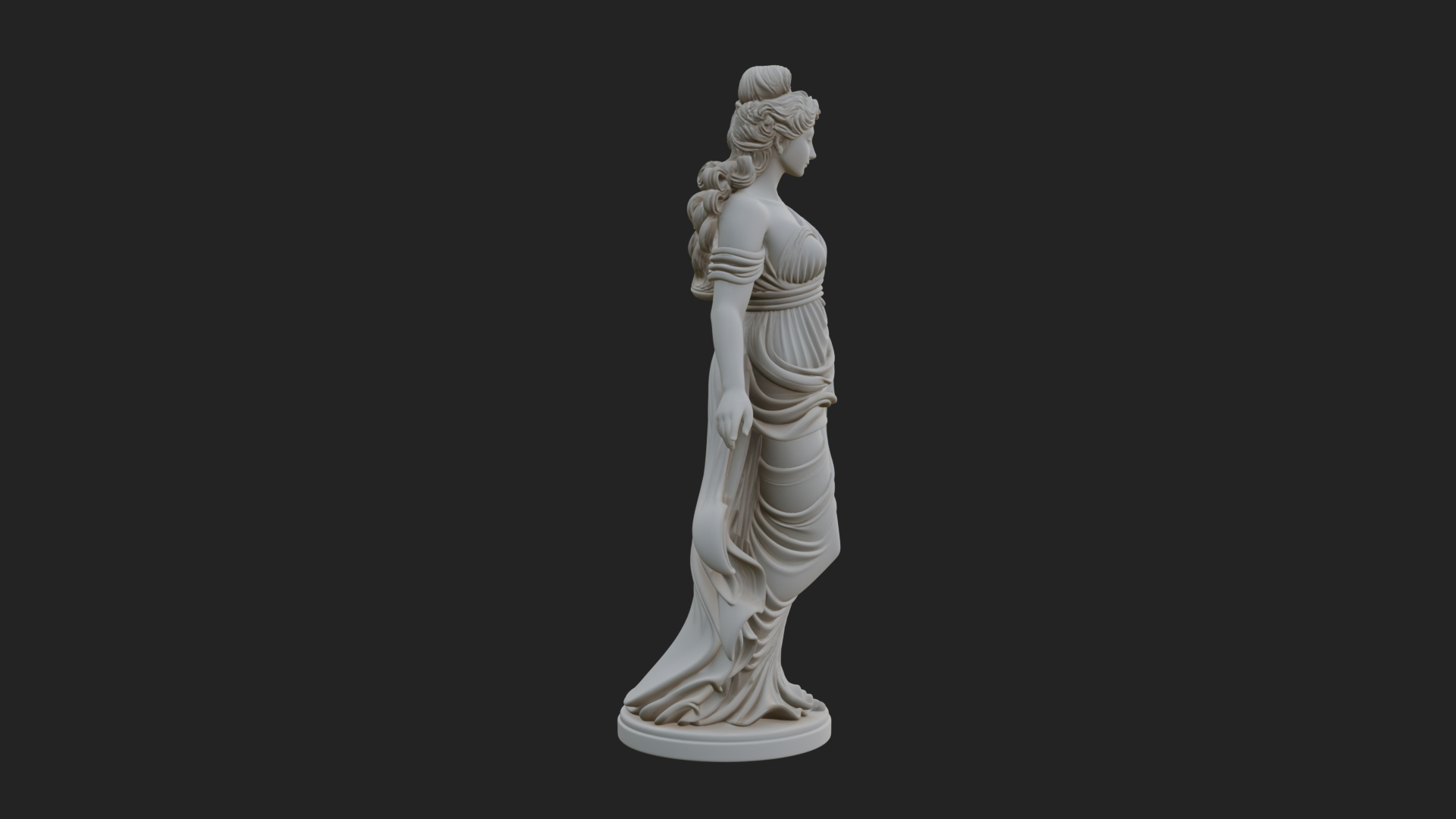 Draped Greek Maiden Statue Design 9 3D Print Model 3D Model