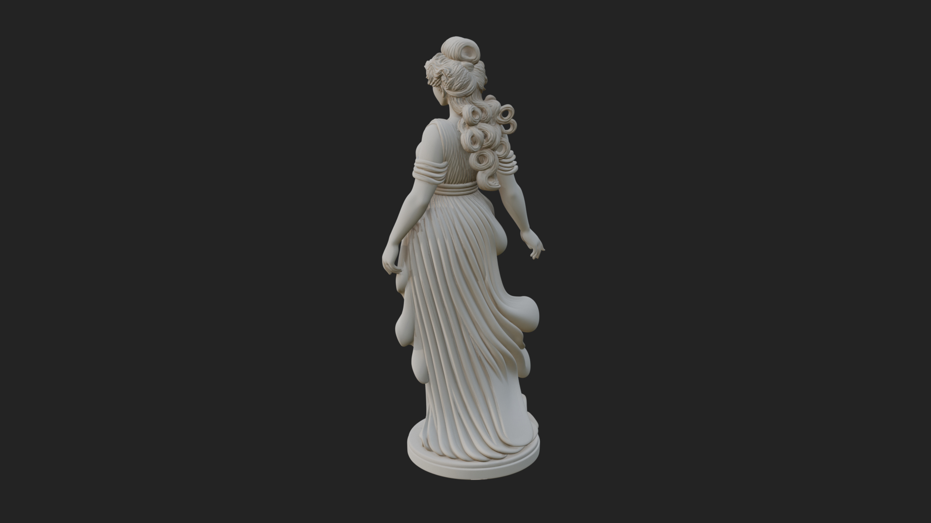 Draped Greek Maiden Statue Design 9 3D Print Model 3D Model