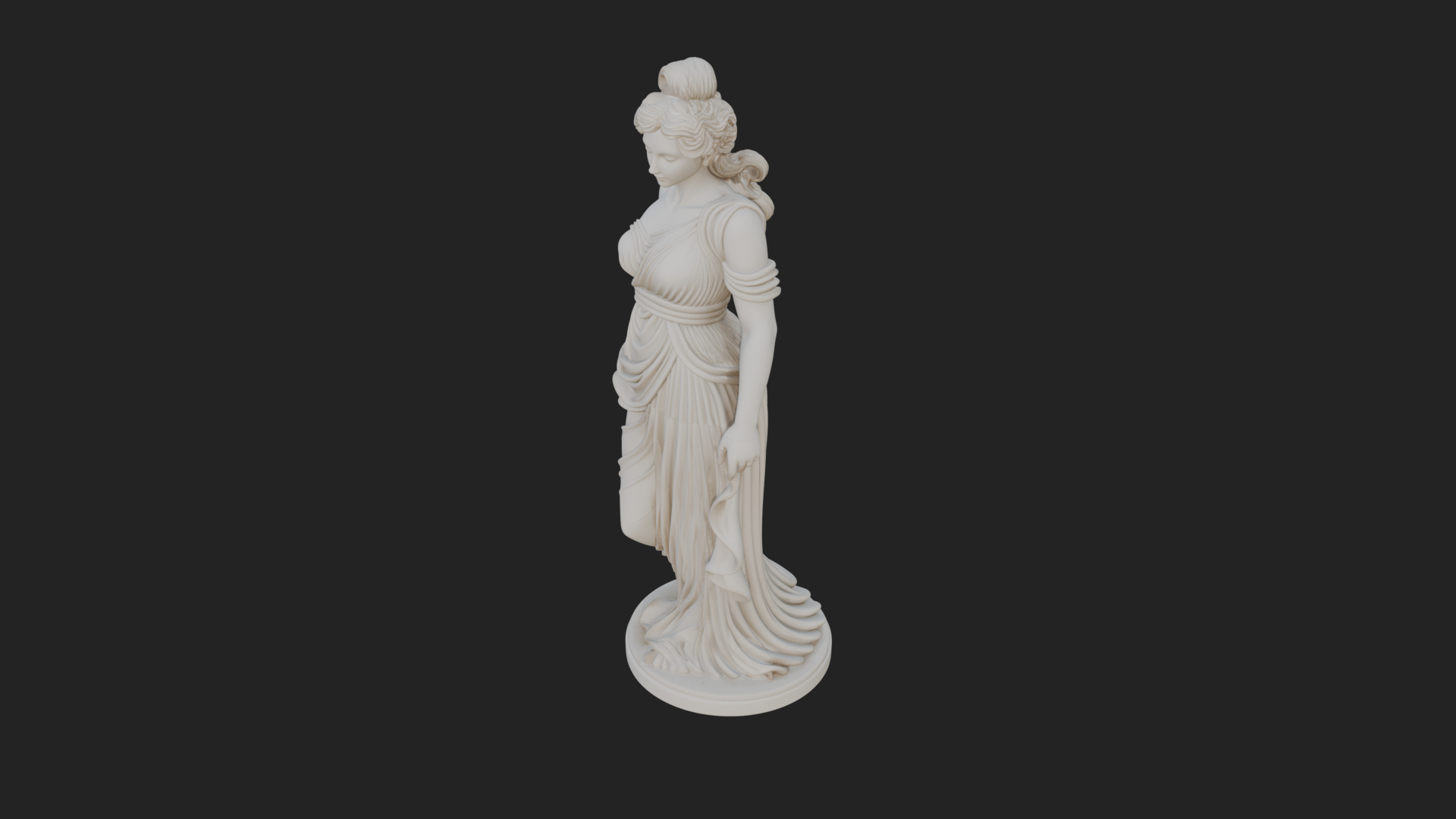 Draped Greek Maiden Statue Design 9 3D Print Model 3D Model