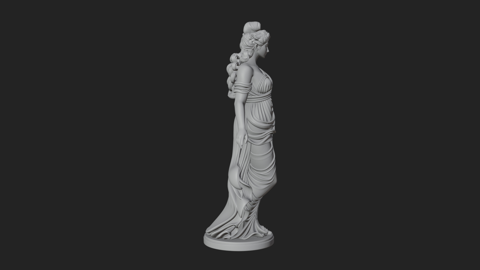 Draped Greek Maiden Statue Design 9 3D Print Model 3D Model