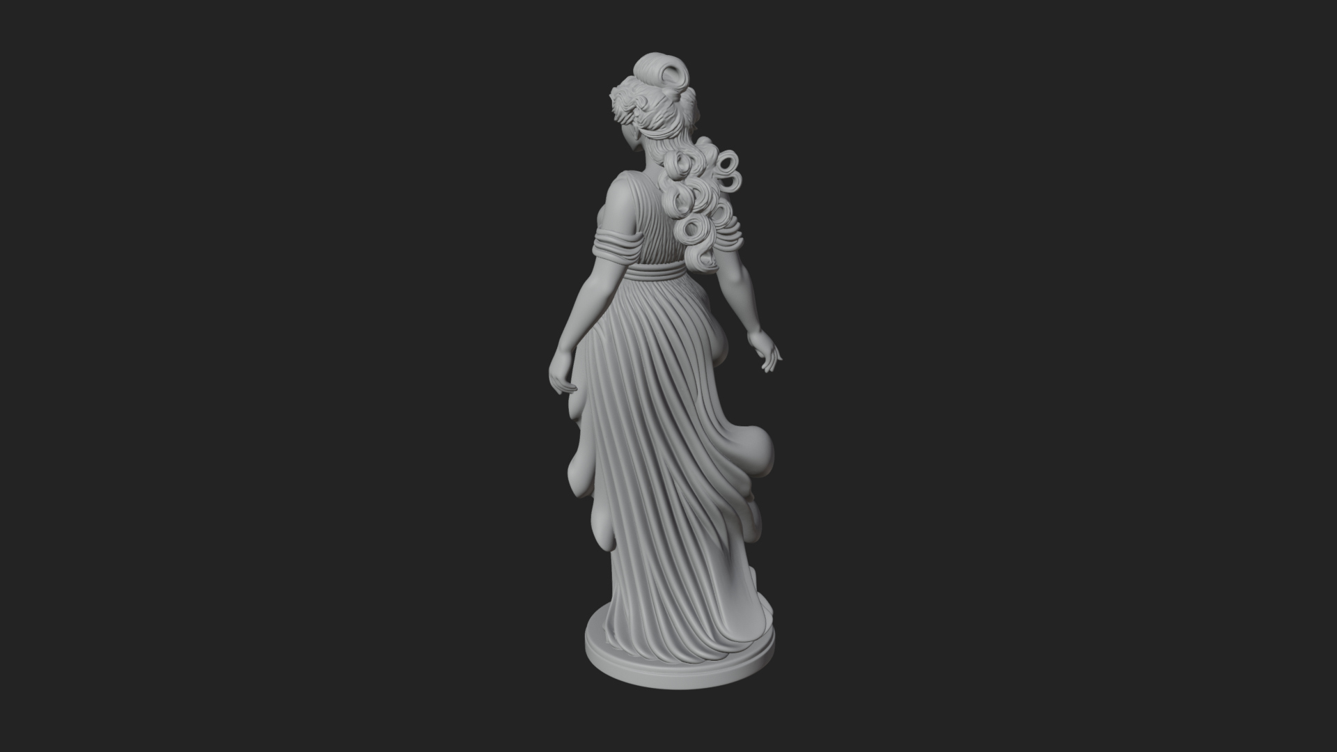 Draped Greek Maiden Statue Design 9 3D Print Model 3D Model