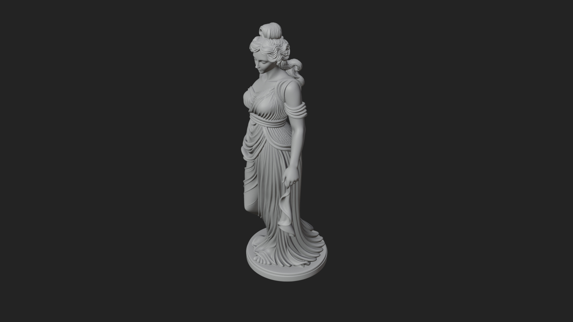 Draped Greek Maiden Statue Design 9 3D Print Model 3D Model