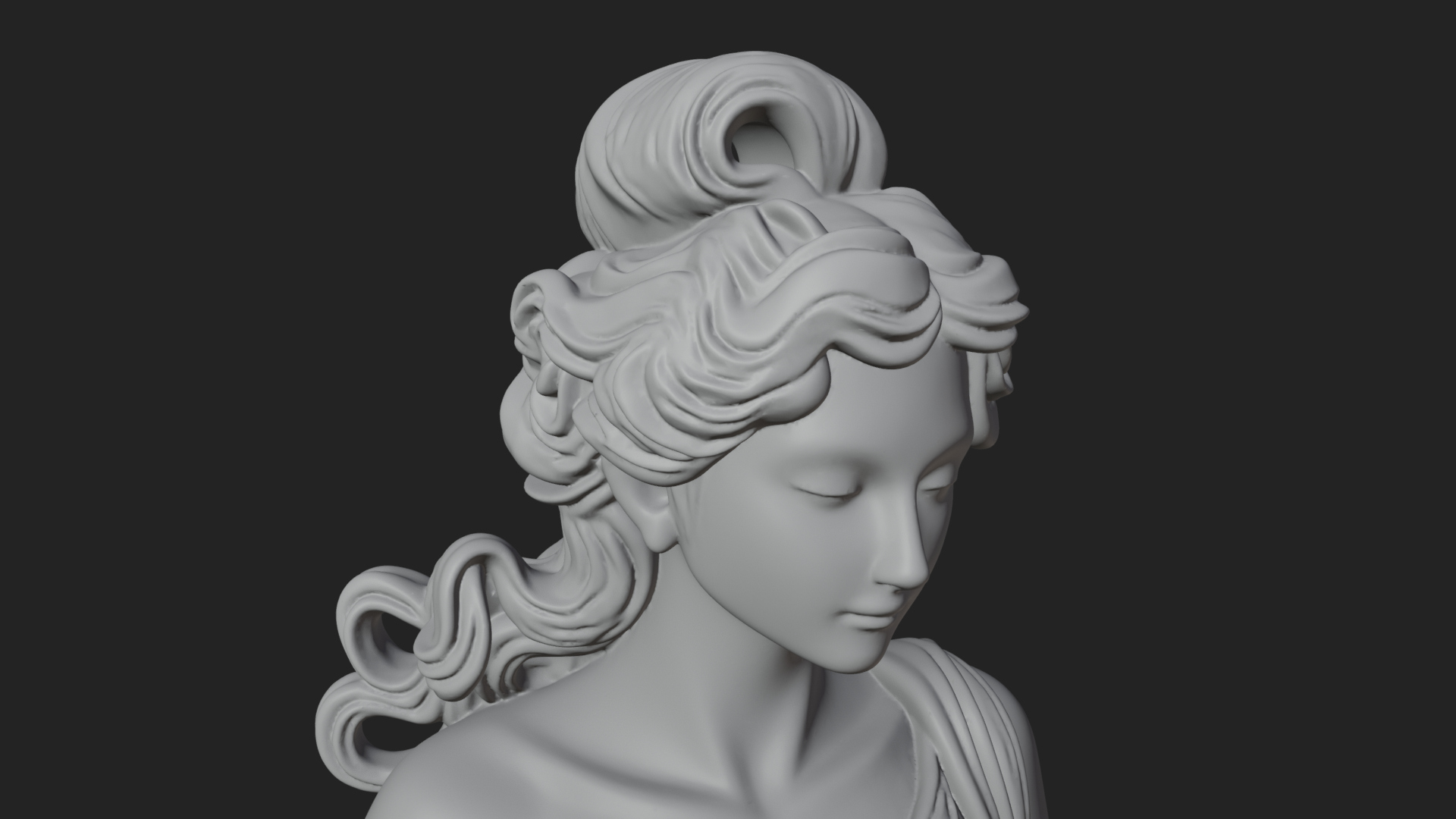 Draped Greek Maiden Statue Design 9 3D Print Model 3D Model