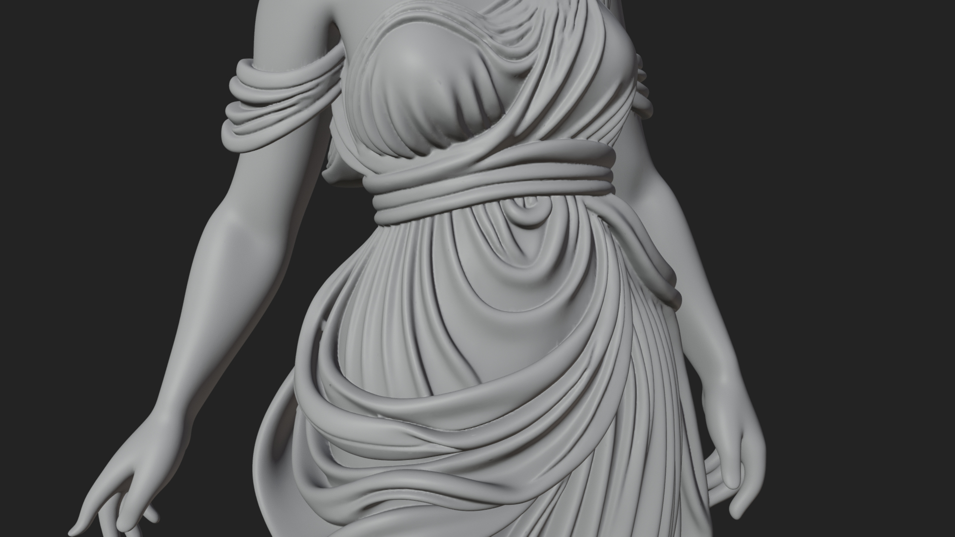 Draped Greek Maiden Statue Design 9 3D Print Model 3D Model