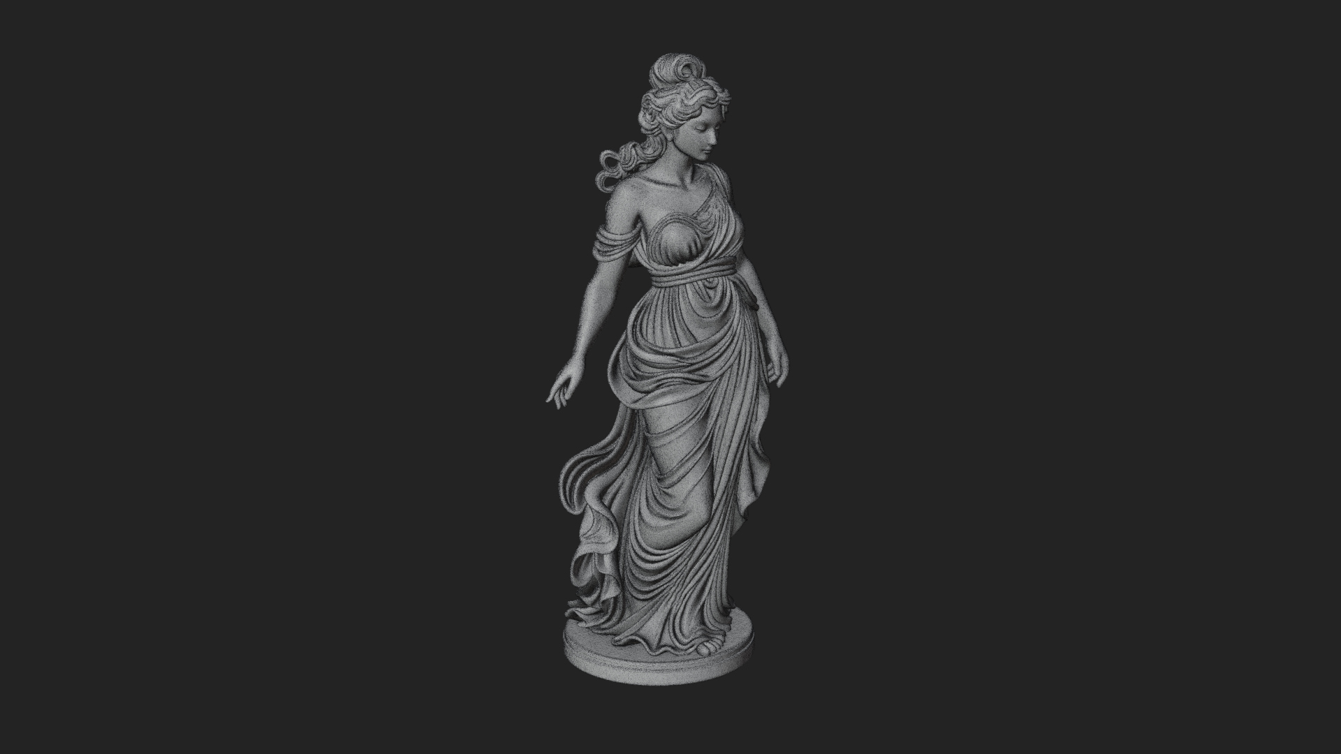 Draped Greek Maiden Statue Design 9 3D Print Model 3D Model