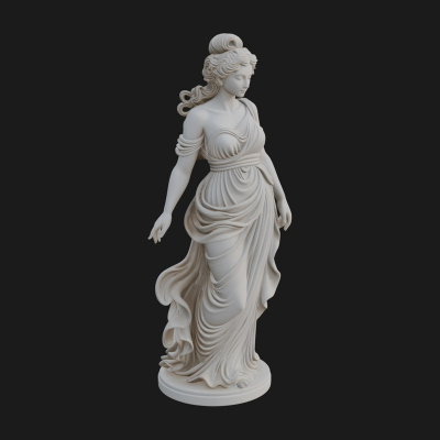 Draped Greek Maiden Statue Design 9 3D Print Model