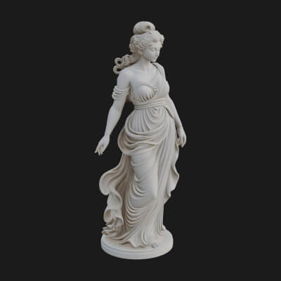 Draped Greek Maiden Statue Design 9 3D Print Model