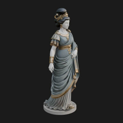 Draped Greek Woman Statue Design 1 3D Print Model