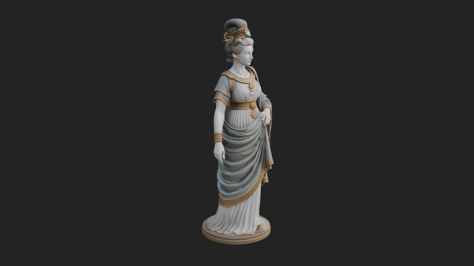 Draped Greek Woman Statue Design 2 3D Print Model 3D Model