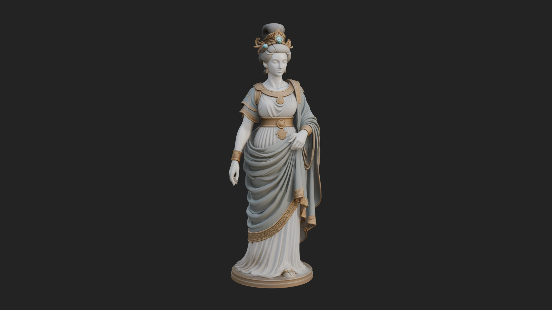 Draped Greek Woman Statue Design 2 3D Print Model 3D Model