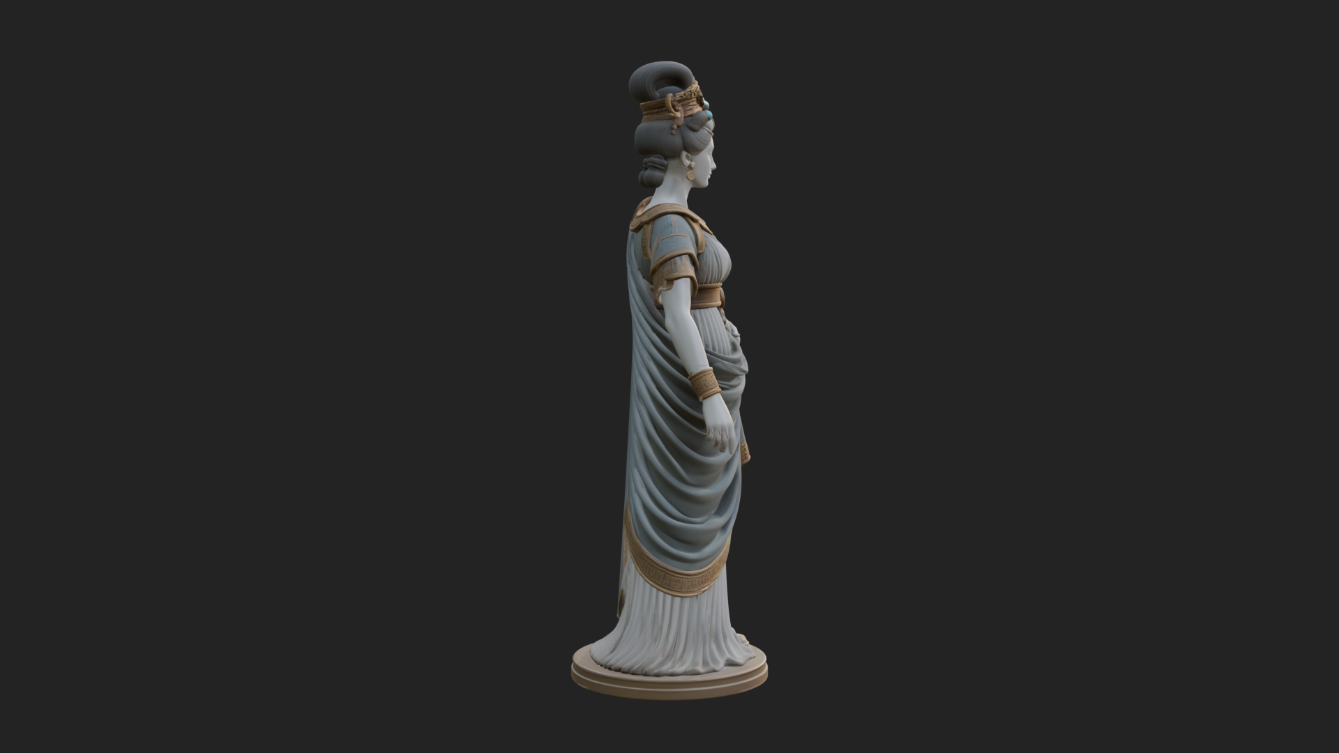 Draped Greek Woman Statue Design 2 3D Print Model 3D Model