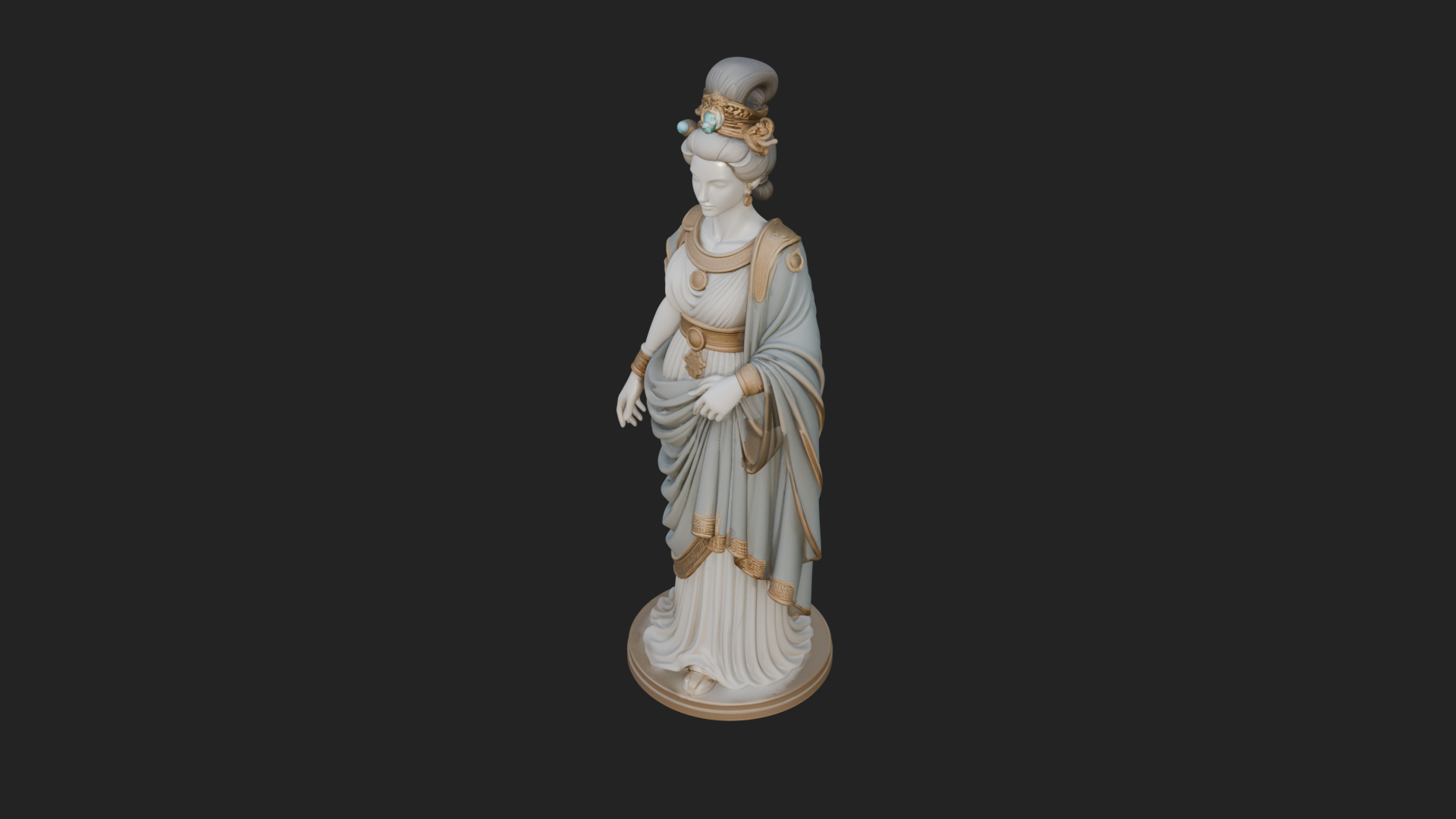 Draped Greek Woman Statue Design 2 3D Print Model 3D Model