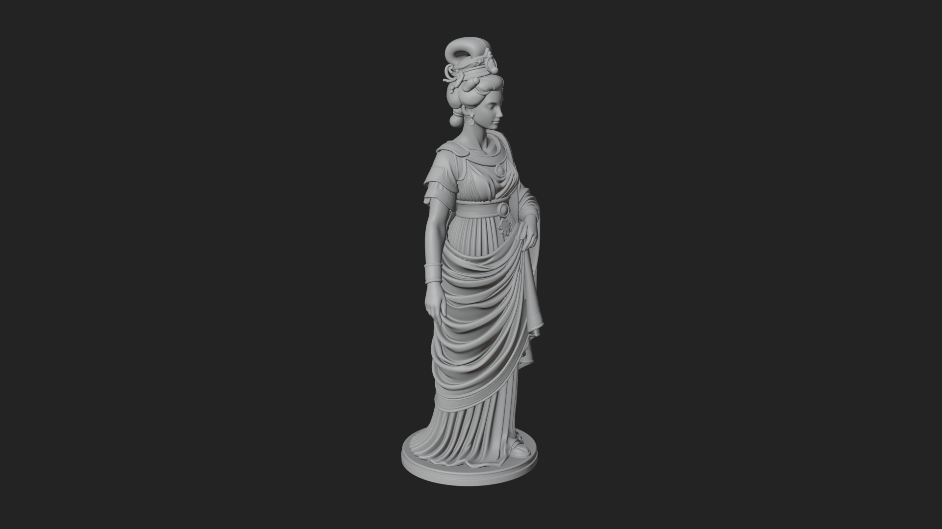 Draped Greek Woman Statue Design 2 3D Print Model 3D Model