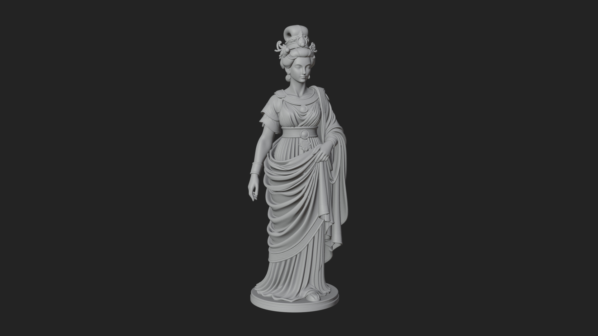 Draped Greek Woman Statue Design 2 3D Print Model 3D Model