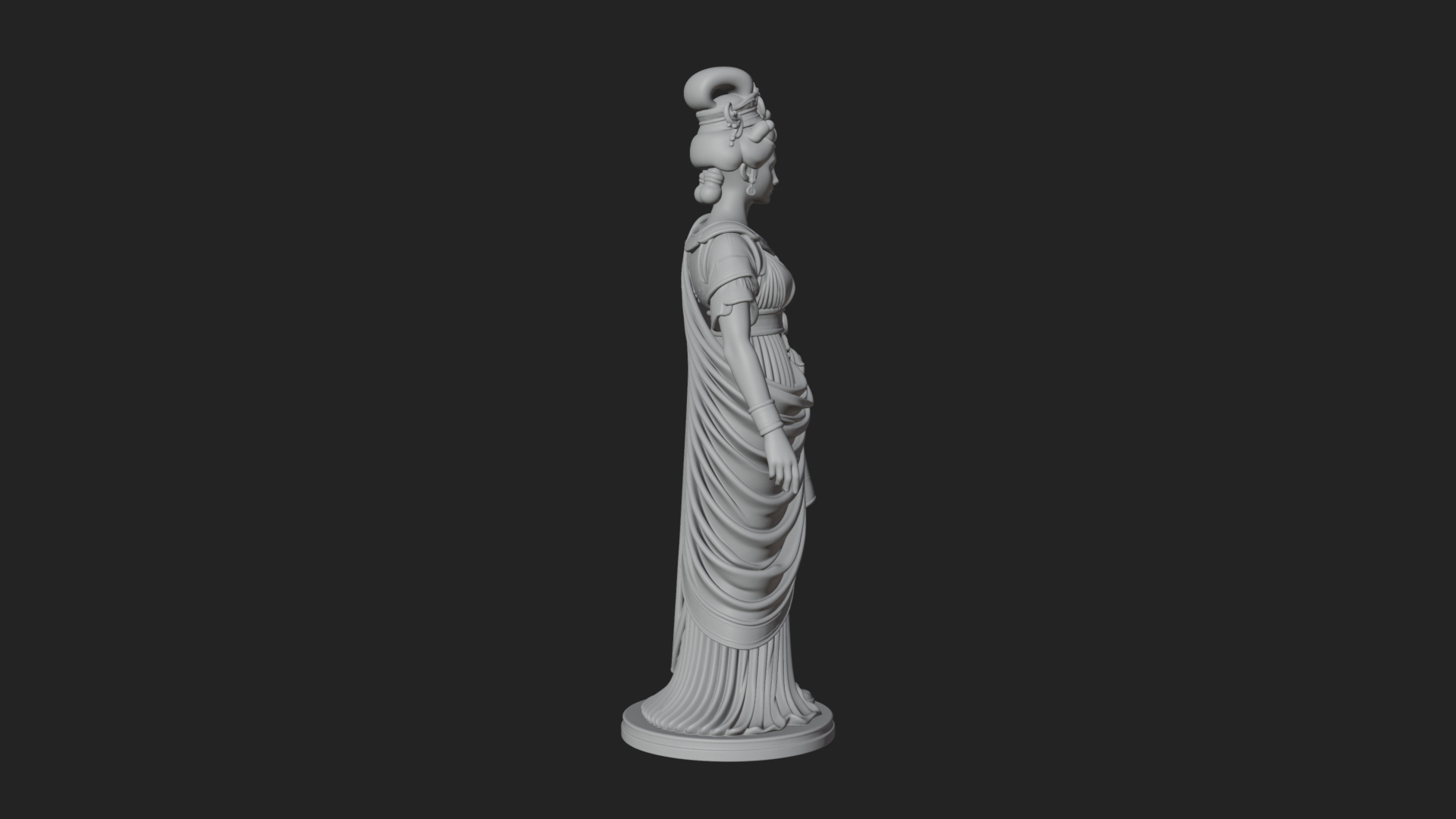 Draped Greek Woman Statue Design 2 3D Print Model 3D Model