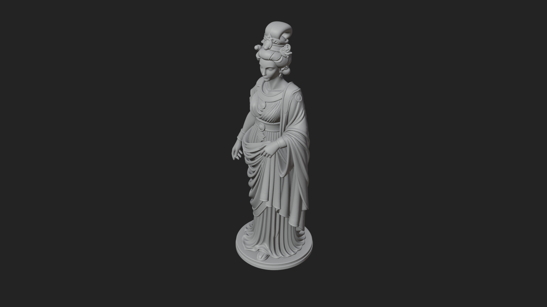 Draped Greek Woman Statue Design 2 3D Print Model 3D Model
