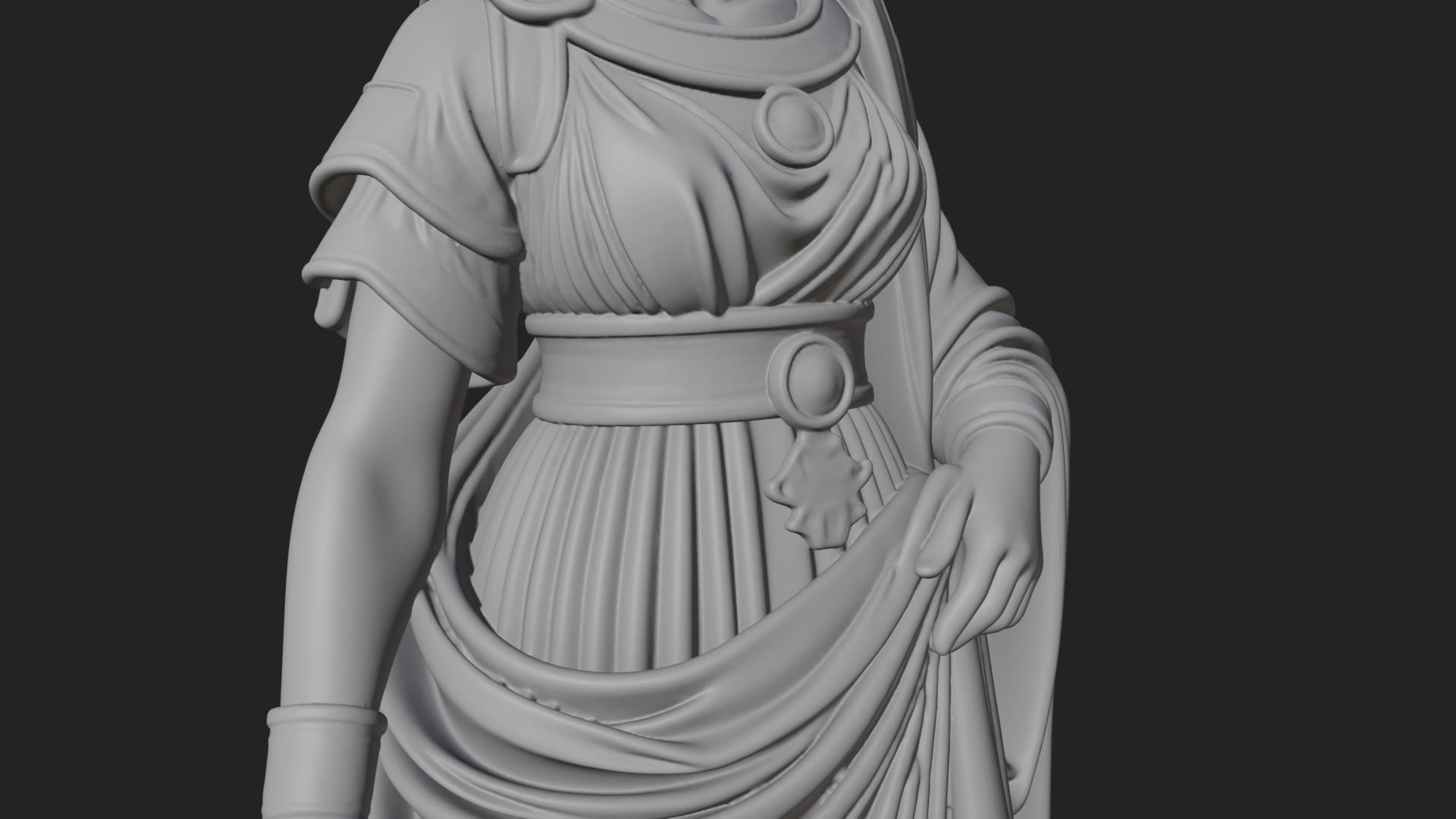 Draped Greek Woman Statue Design 2 3D Print Model 3D Model