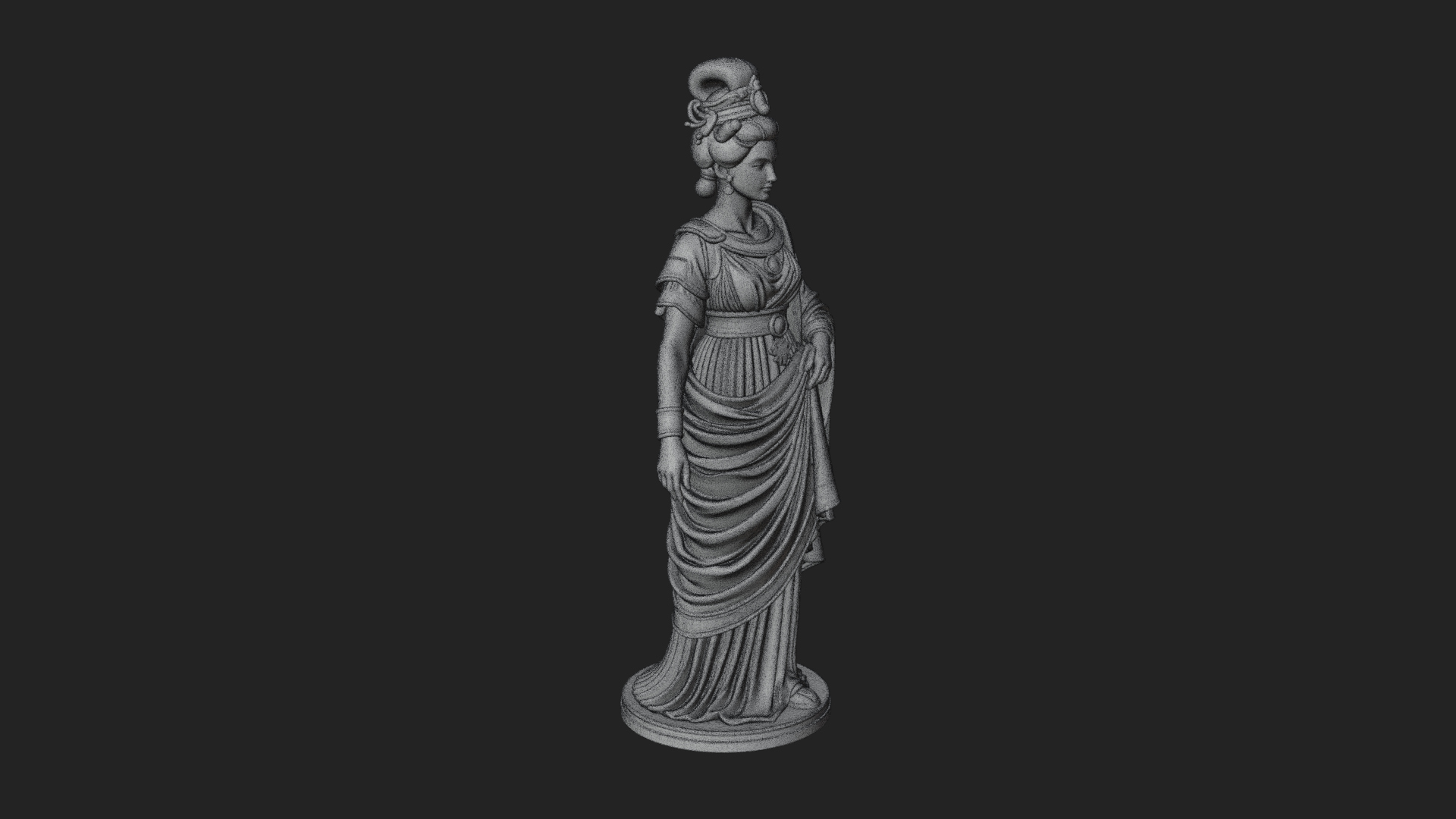 Draped Greek Woman Statue Design 2 3D Print Model 3D Model