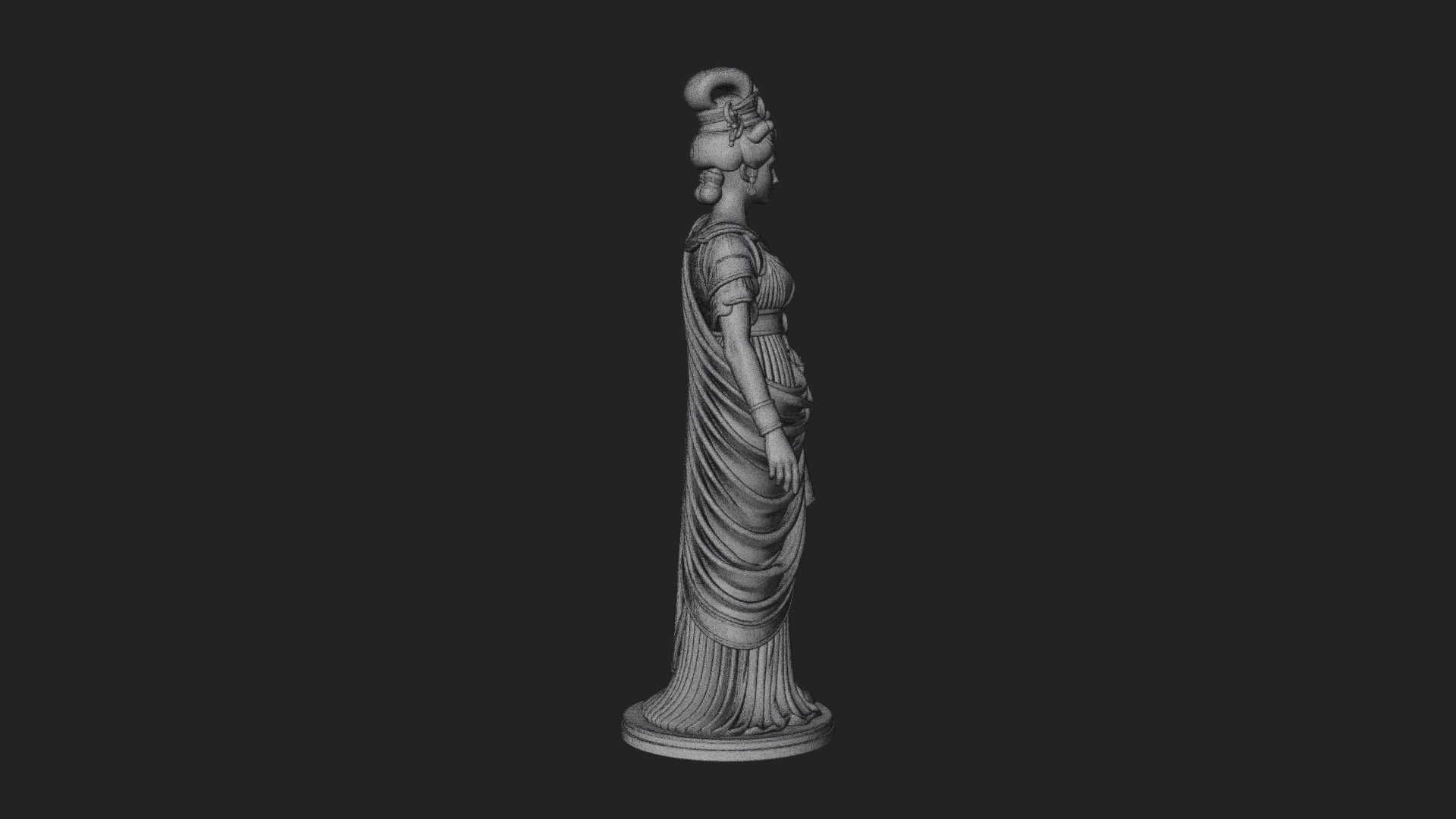 Draped Greek Woman Statue Design 2 3D Print Model 3D Model
