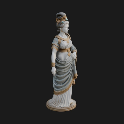 Draped Greek Woman Statue Design 2 3D Print Model