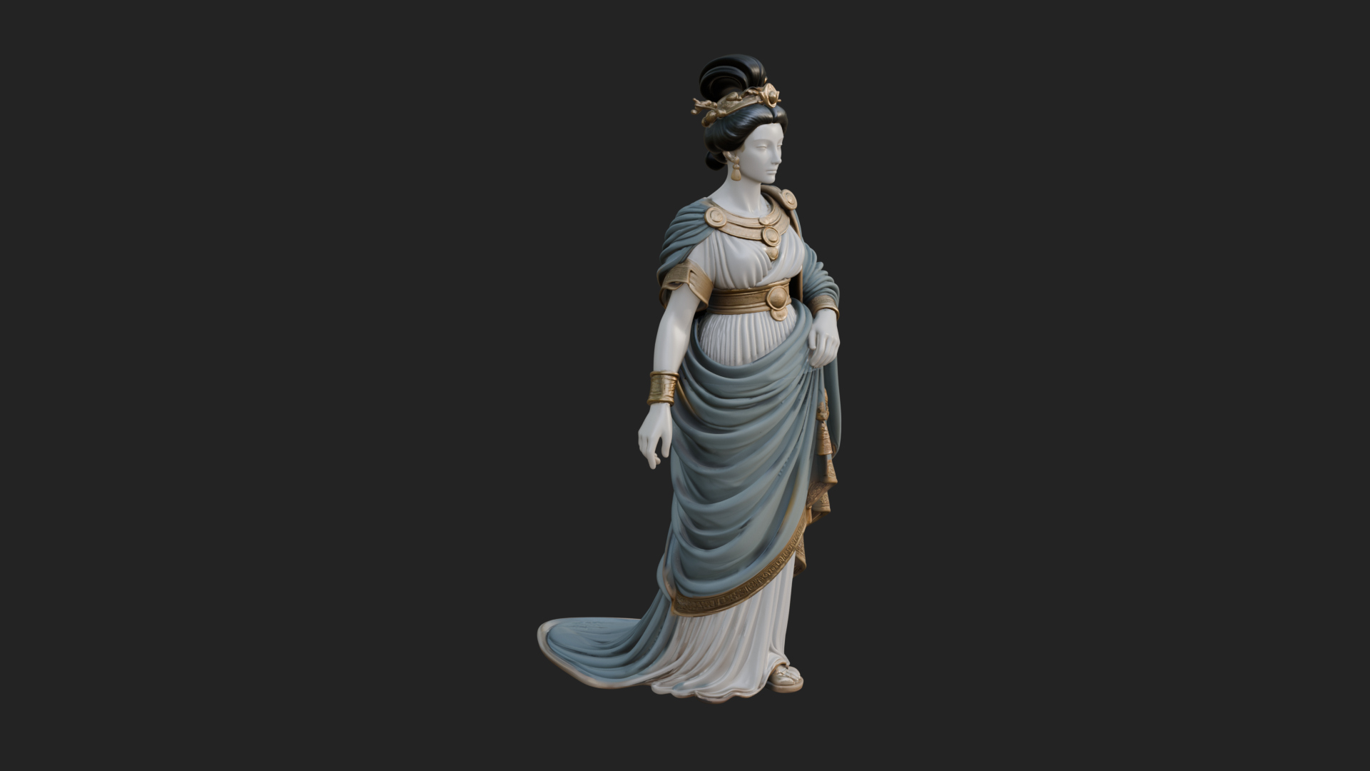 Draped Greek Woman Statue Design 3 3D Print Model 3D Model
