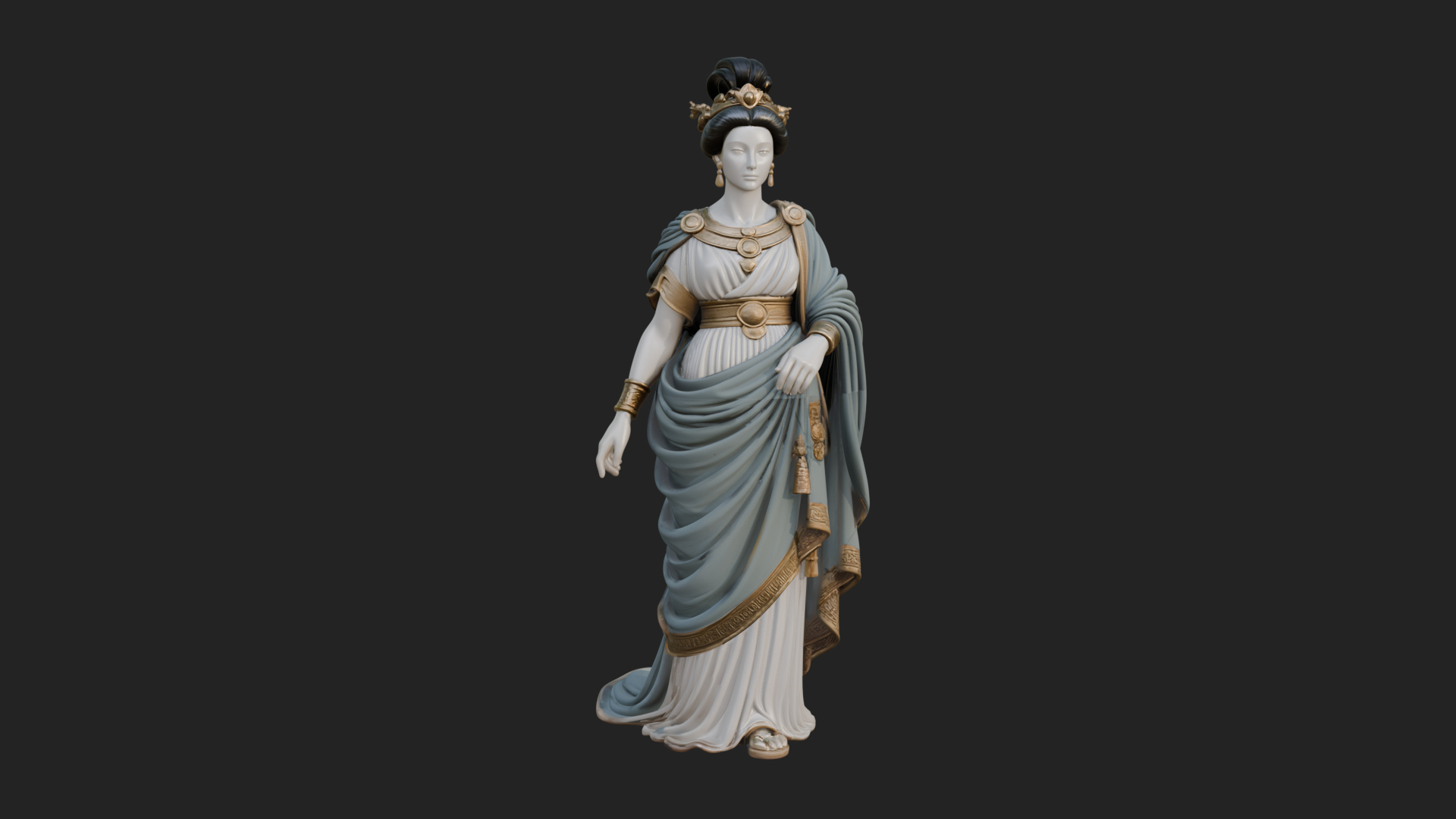 Draped Greek Woman Statue Design 3 3D Print Model 3D Model