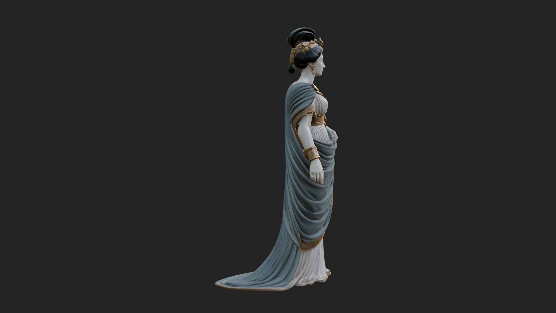 Draped Greek Woman Statue Design 3 3D Print Model 3D Model