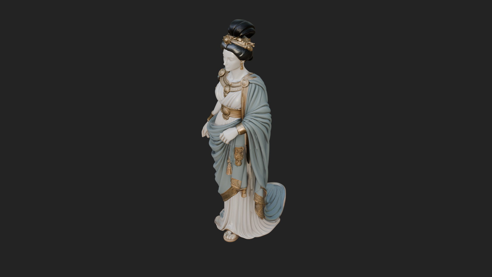 Draped Greek Woman Statue Design 3 3D Print Model 3D Model