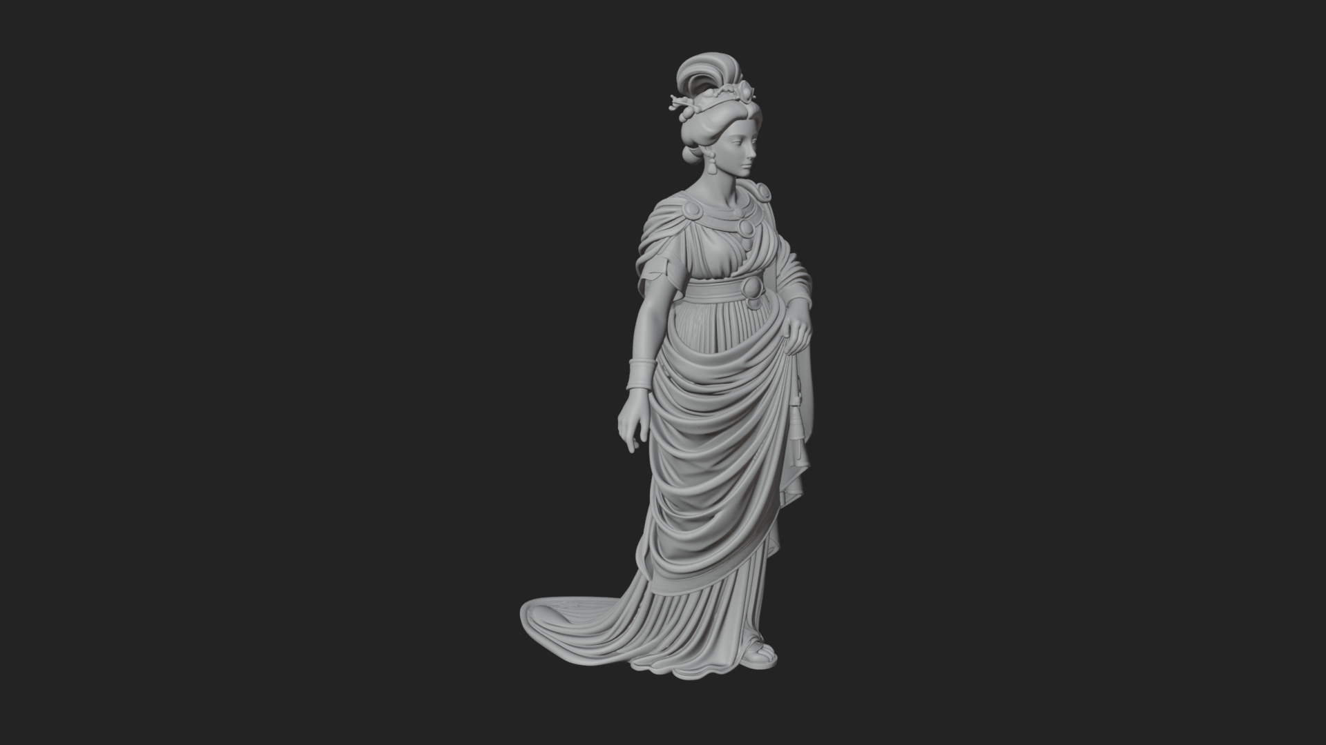 Draped Greek Woman Statue Design 3 3D Print Model 3D Model