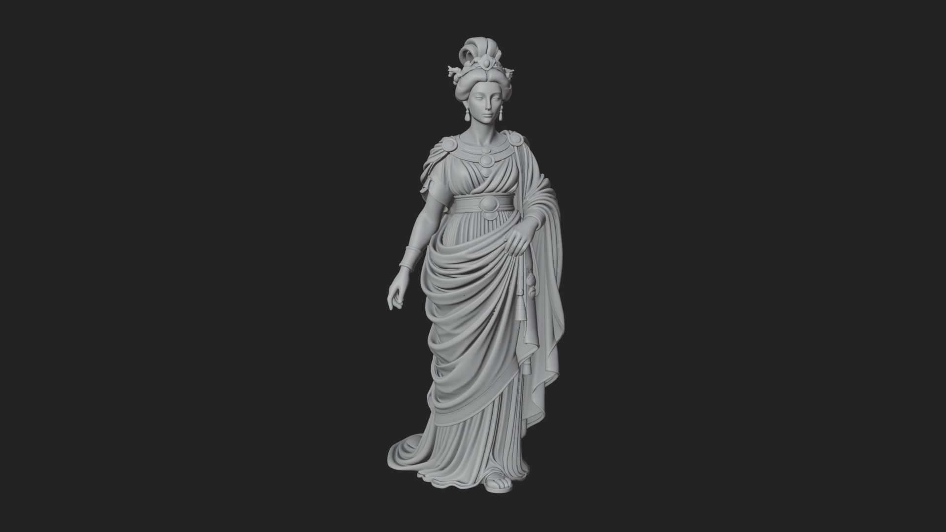 Draped Greek Woman Statue Design 3 3D Print Model 3D Model