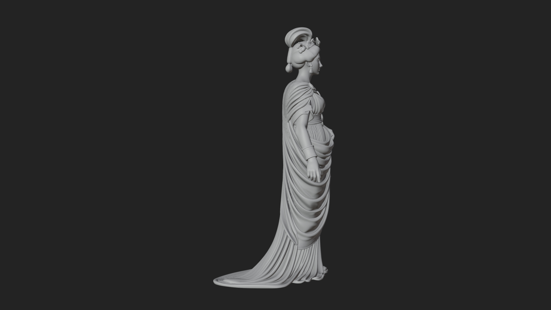 Draped Greek Woman Statue Design 3 3D Print Model 3D Model
