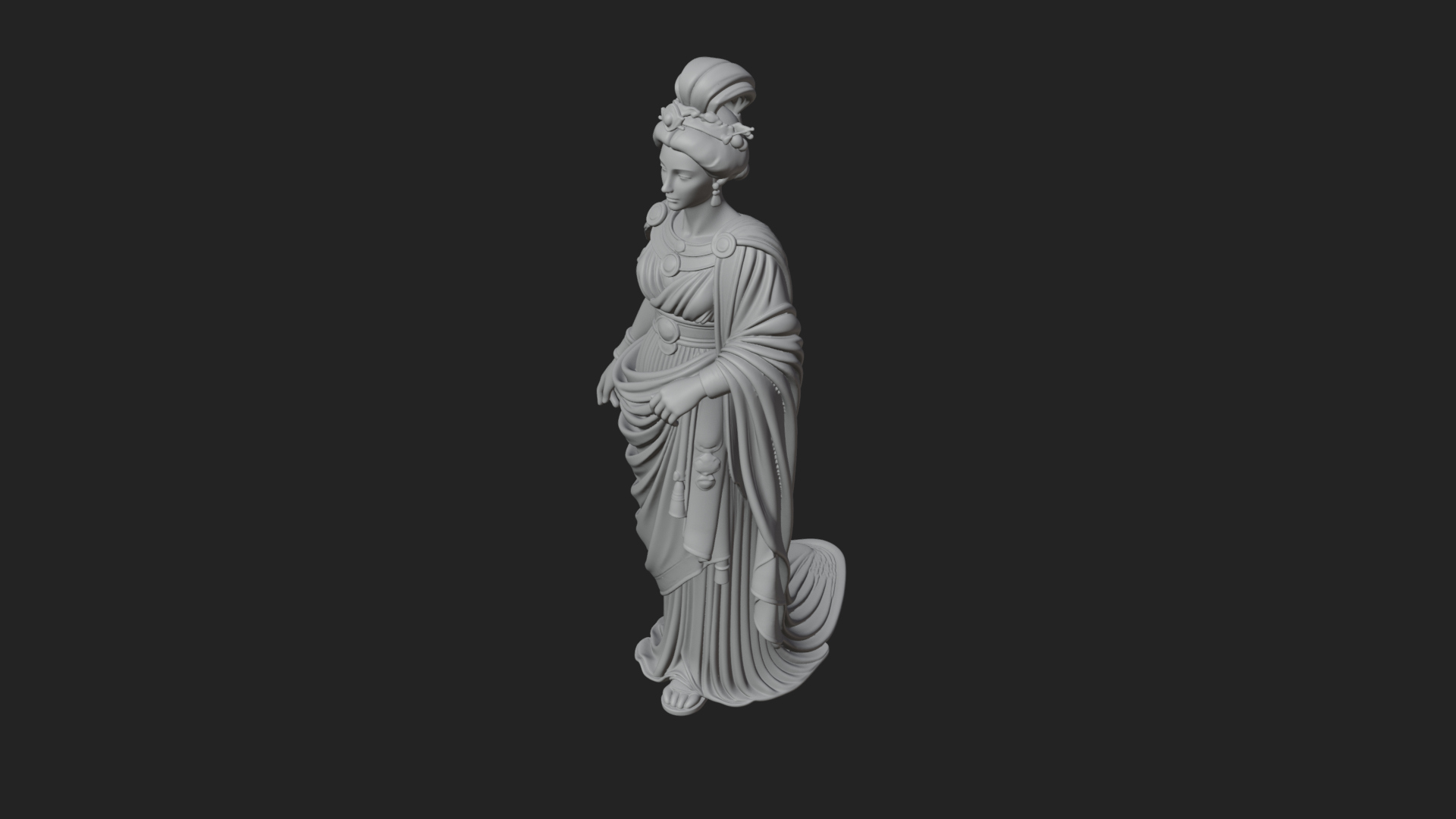 Draped Greek Woman Statue Design 3 3D Print Model 3D Model