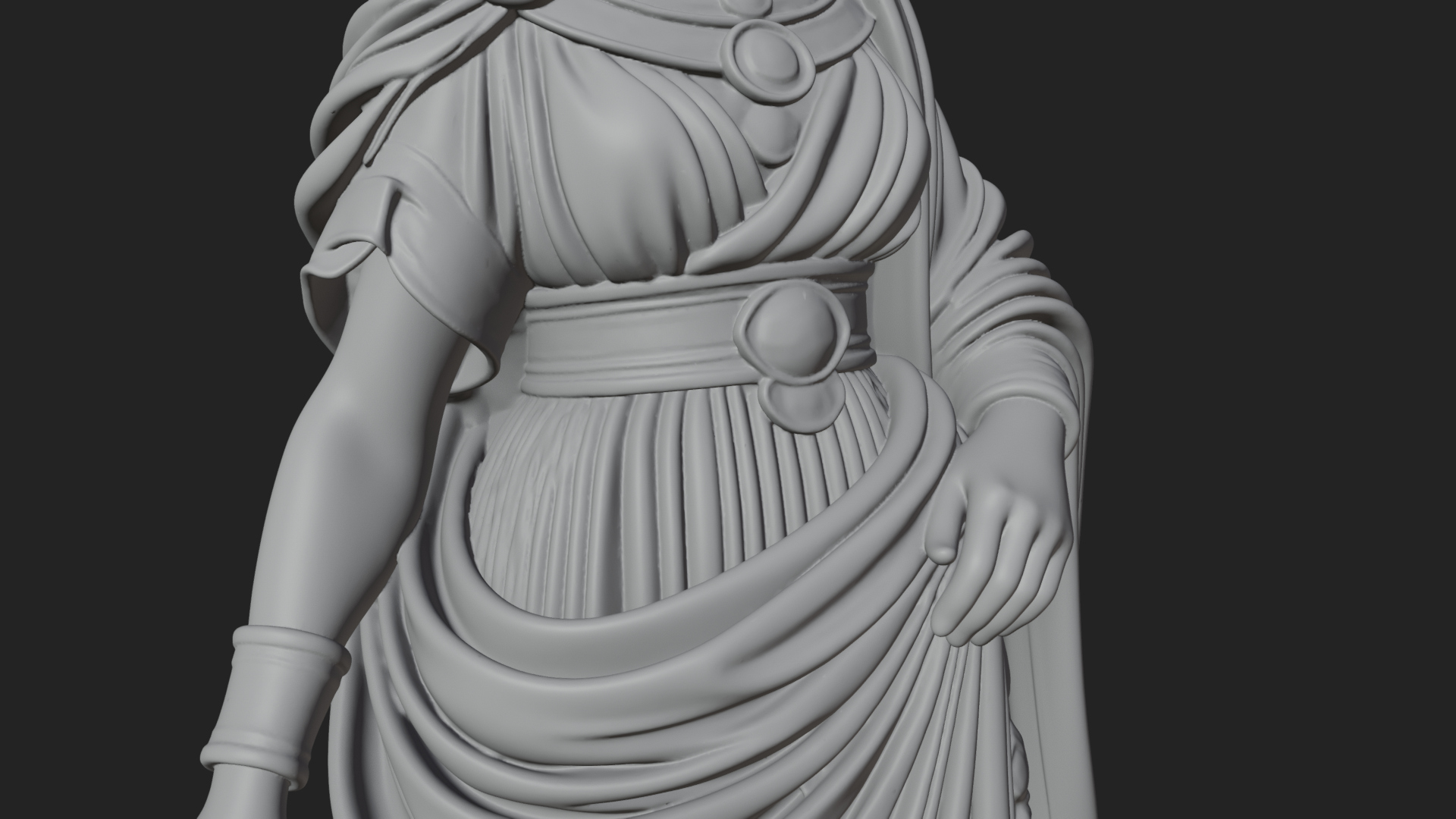 Draped Greek Woman Statue Design 3 3D Print Model 3D Model