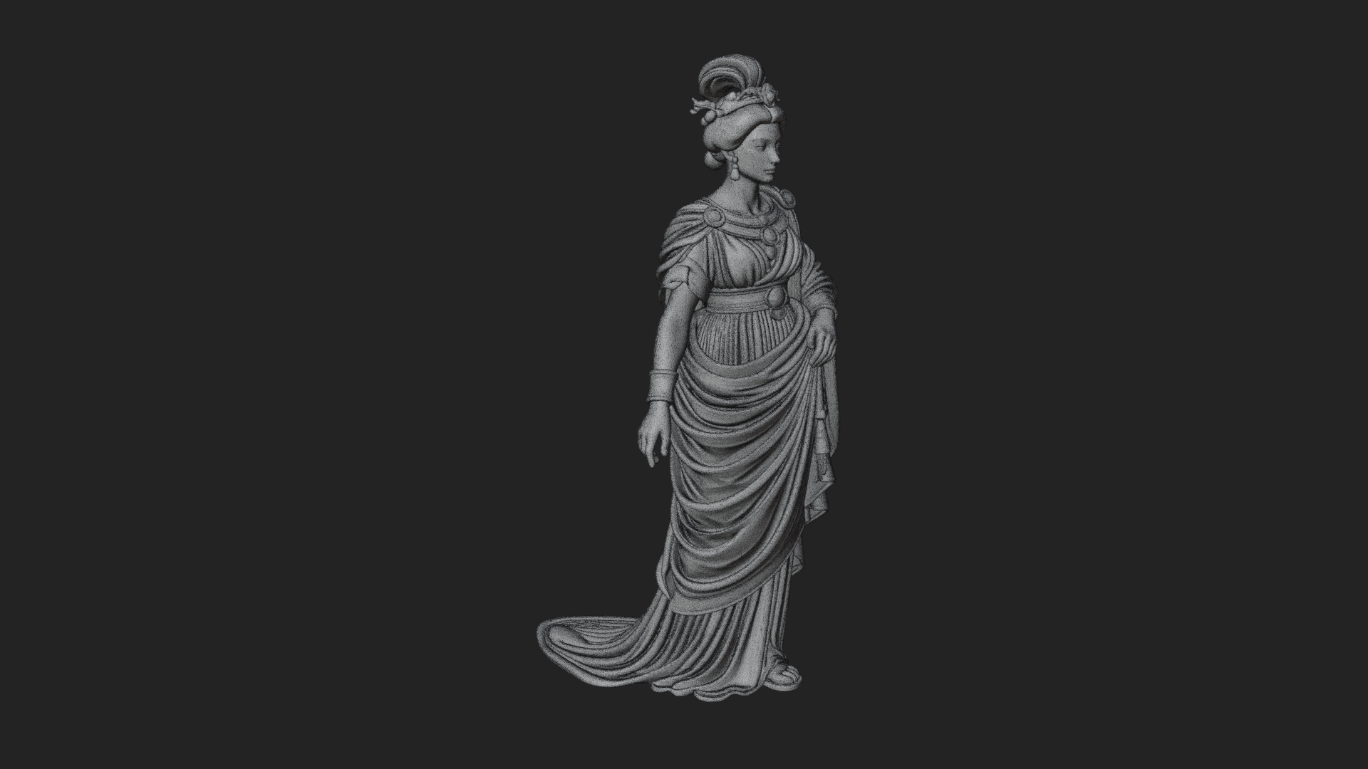 Draped Greek Woman Statue Design 3 3D Print Model 3D Model