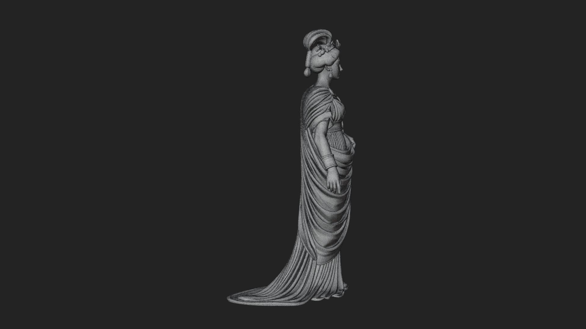 Draped Greek Woman Statue Design 3 3D Print Model 3D Model