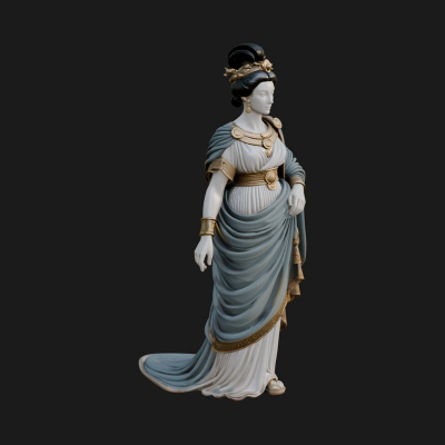 Draped Greek Woman Statue Design 3 3D Print Model