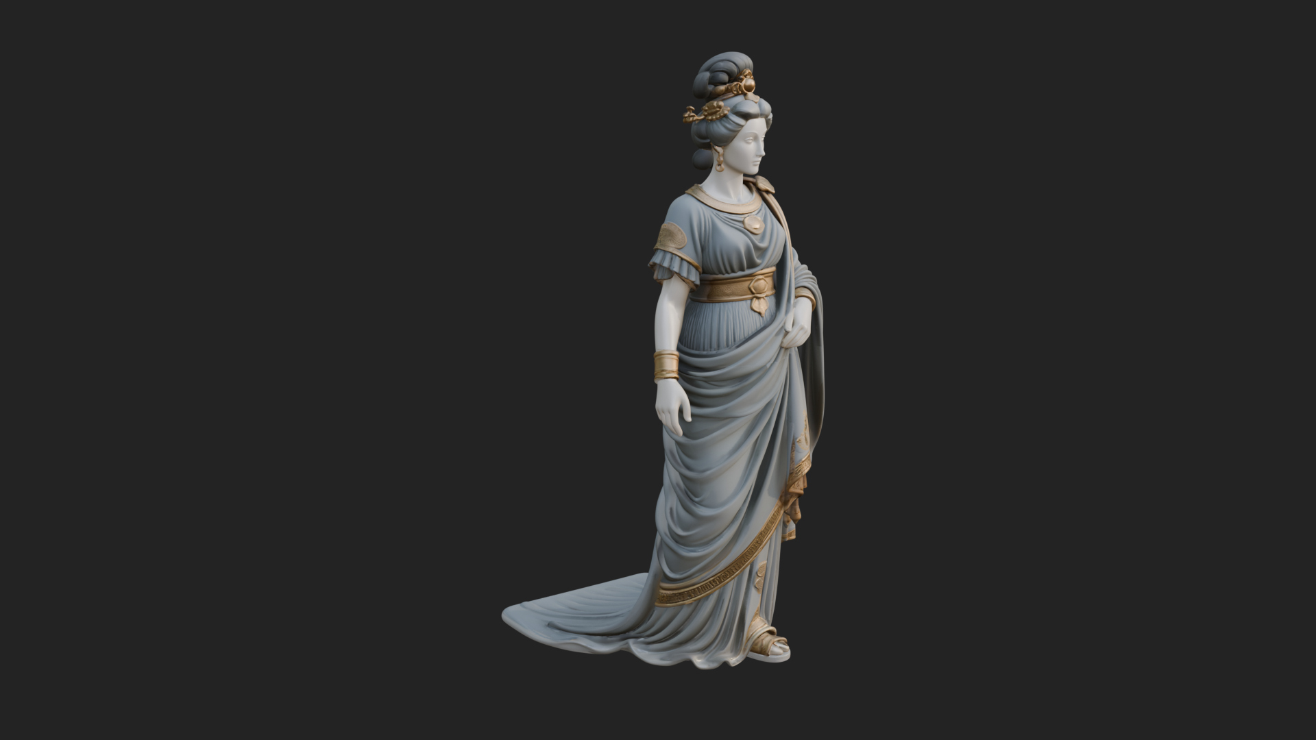 Draped Greek Woman Statue Design 4 3D Print Model 3D Model