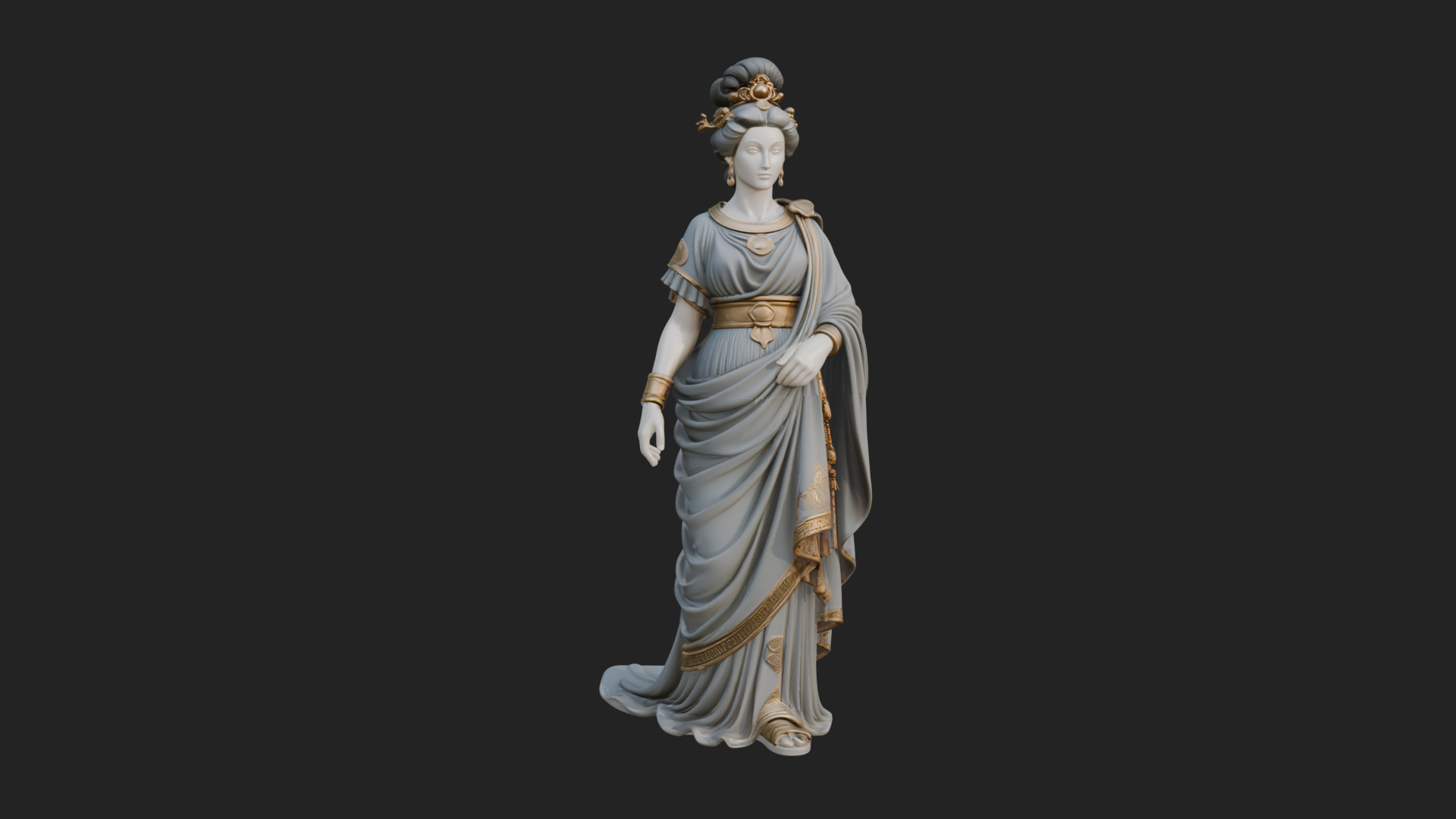 Draped Greek Woman Statue Design 4 3D Print Model 3D Model