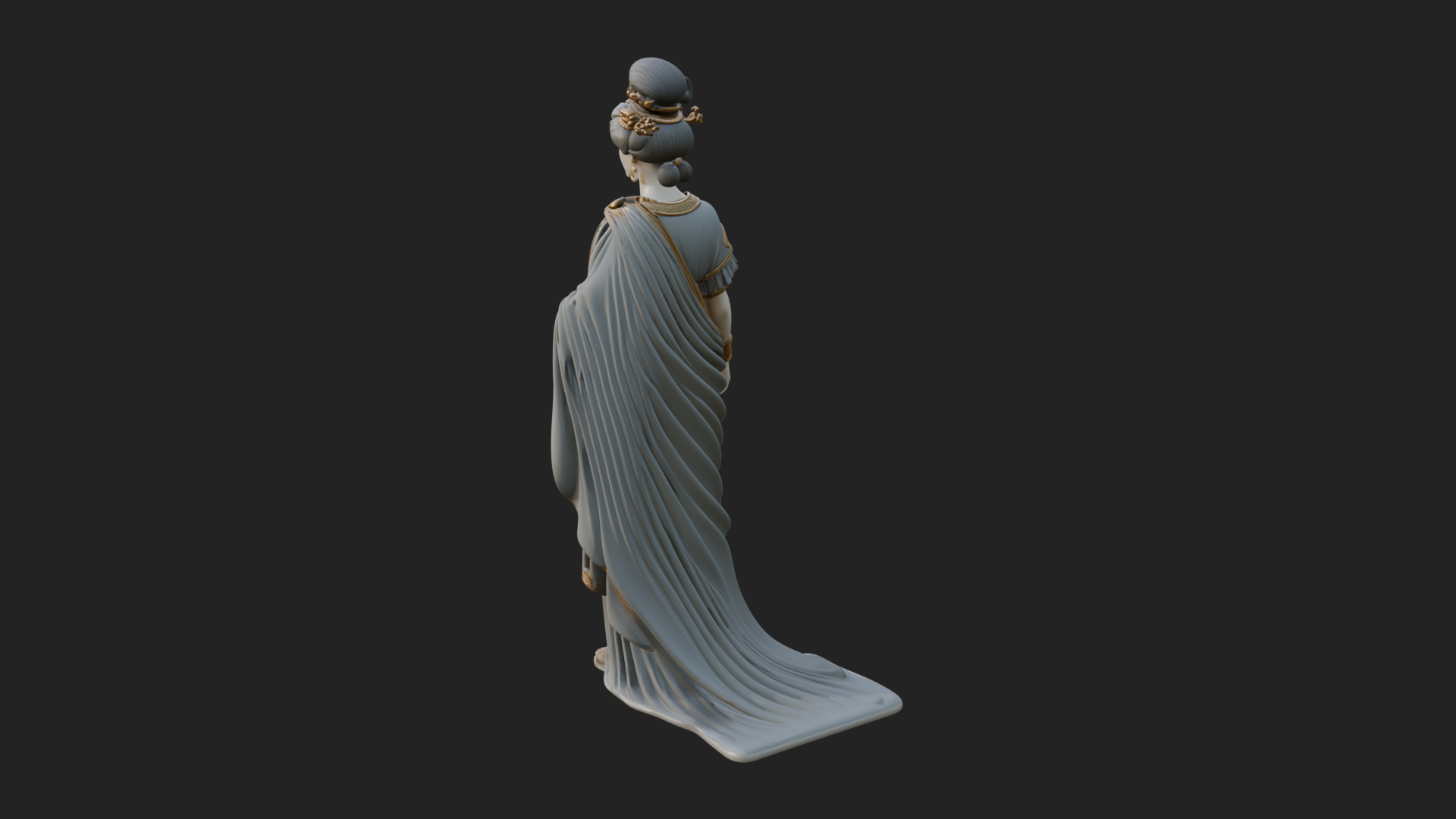 Draped Greek Woman Statue Design 4 3D Print Model 3D Model