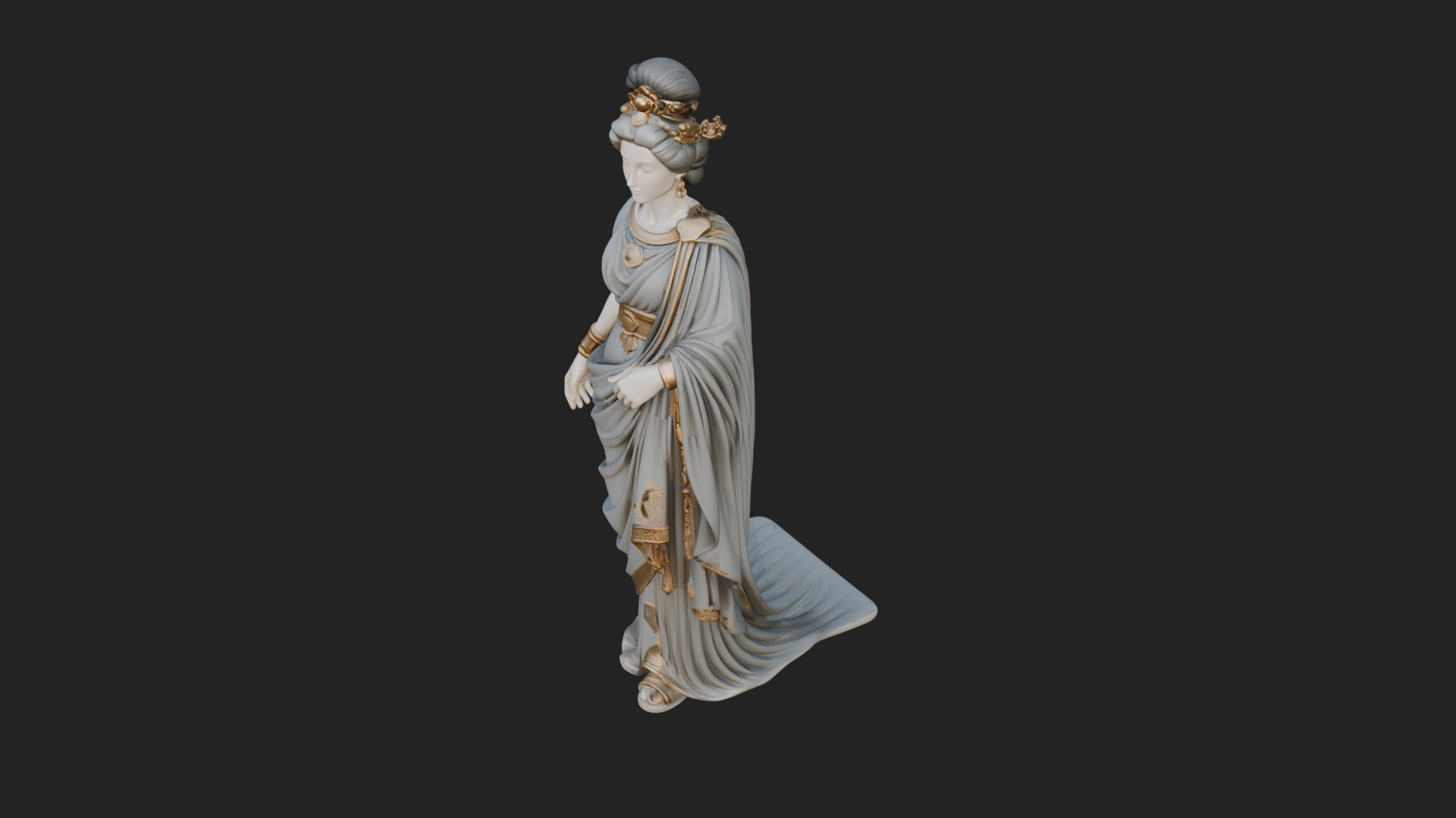 Draped Greek Woman Statue Design 4 3D Print Model 3D Model