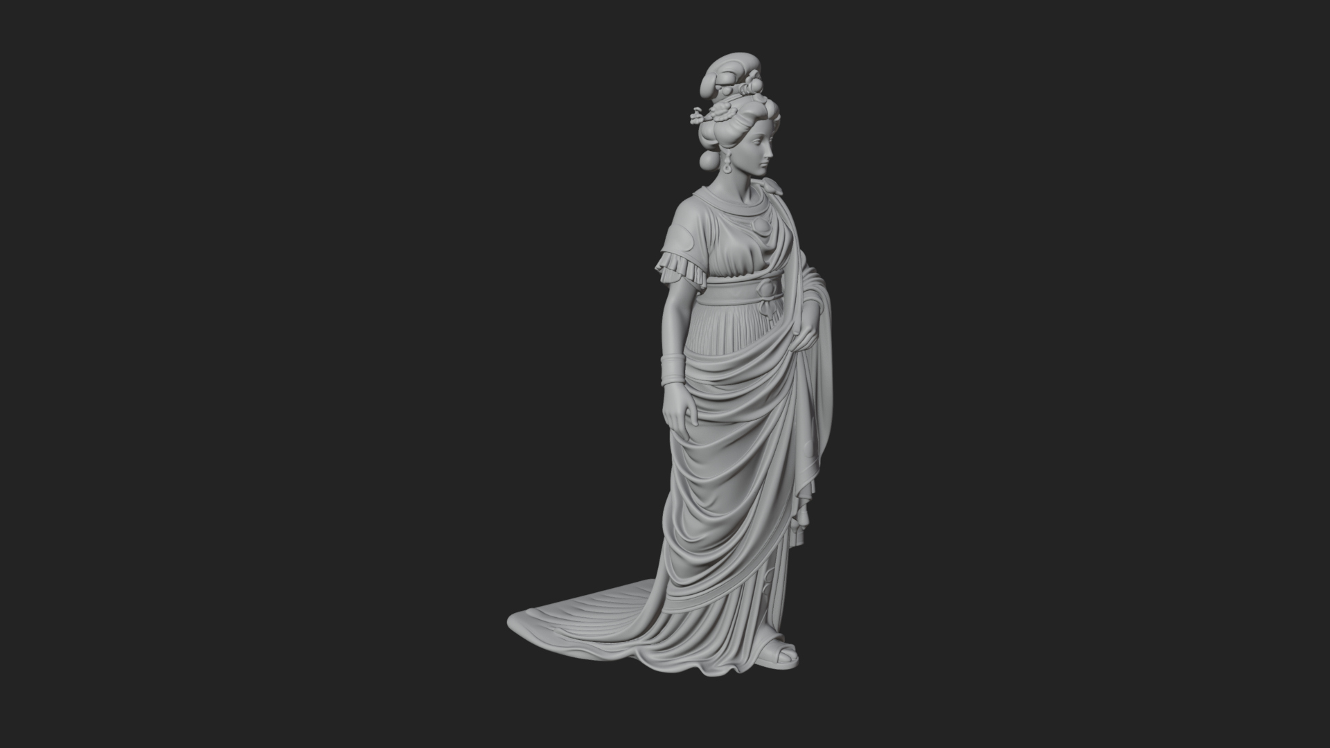 Draped Greek Woman Statue Design 4 3D Print Model 3D Model
