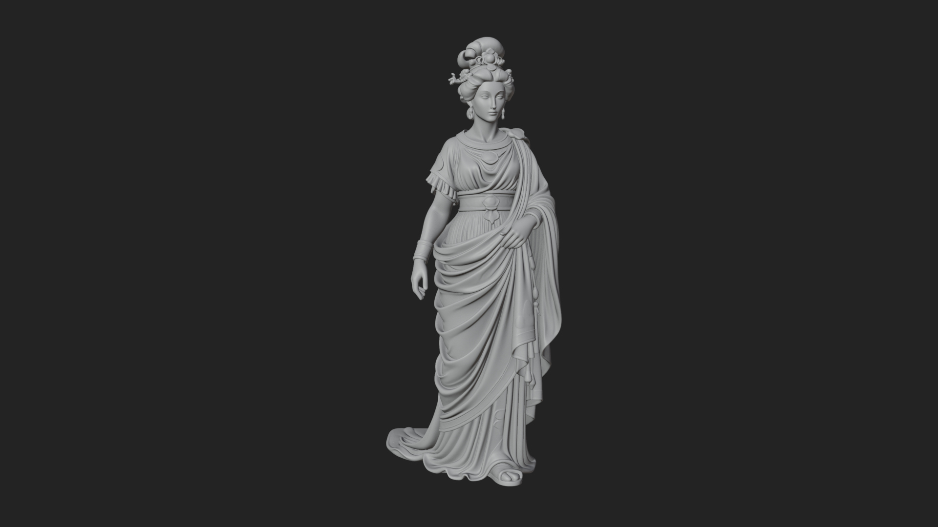 Draped Greek Woman Statue Design 4 3D Print Model 3D Model