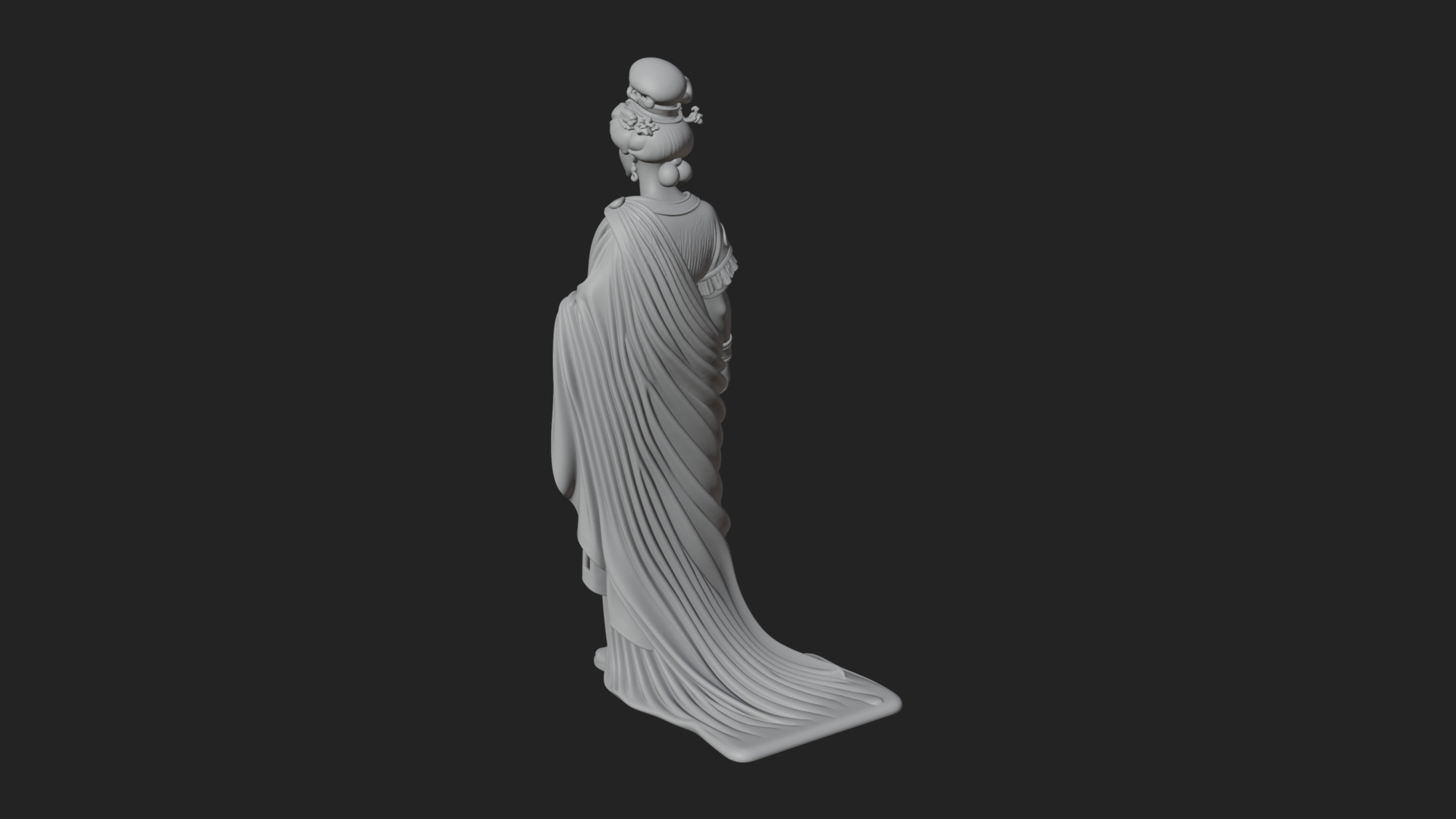 Draped Greek Woman Statue Design 4 3D Print Model 3D Model