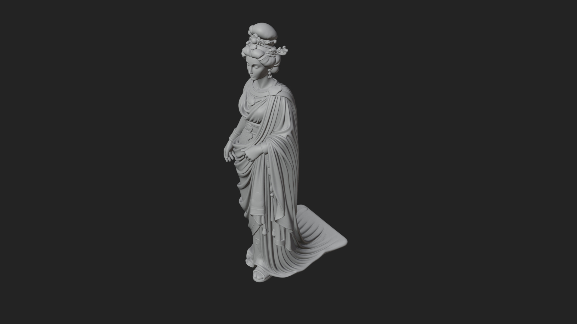 Draped Greek Woman Statue Design 4 3D Print Model 3D Model
