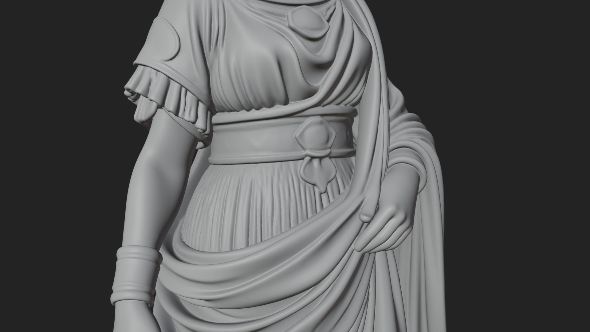 Draped Greek Woman Statue Design 4 3D Print Model 3D Model