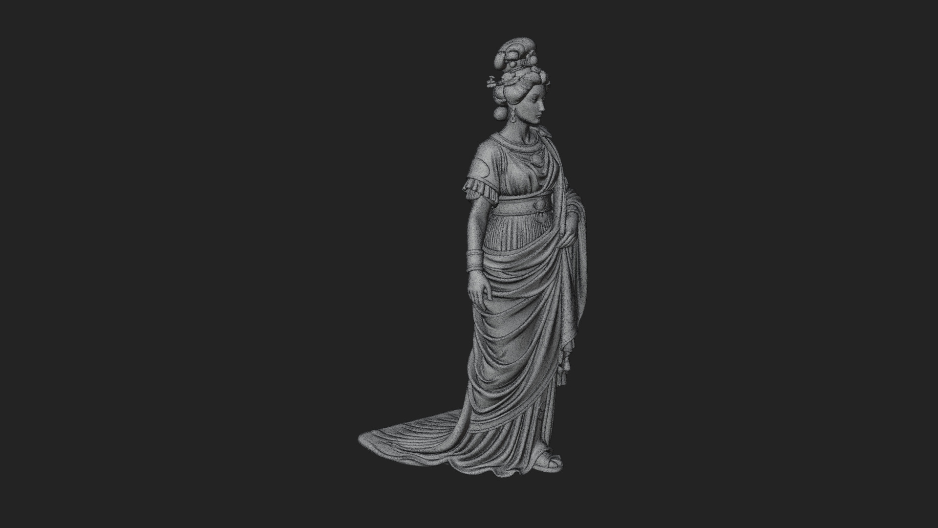 Draped Greek Woman Statue Design 4 3D Print Model 3D Model