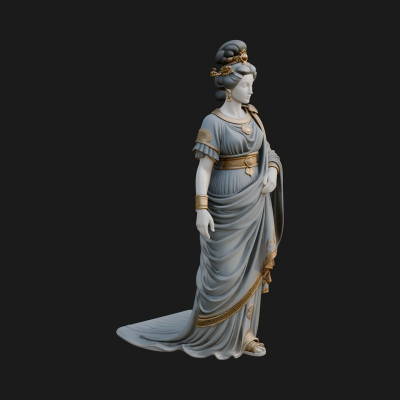 Draped Greek Woman Statue Design 4 3D Print Model